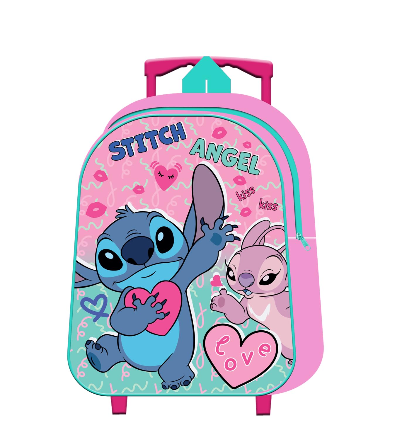 TDL Valise à roulettes pour enfants - Sac de voyage pour cabine - Sac à dos avec personnage Lilo - Poignée réglable
