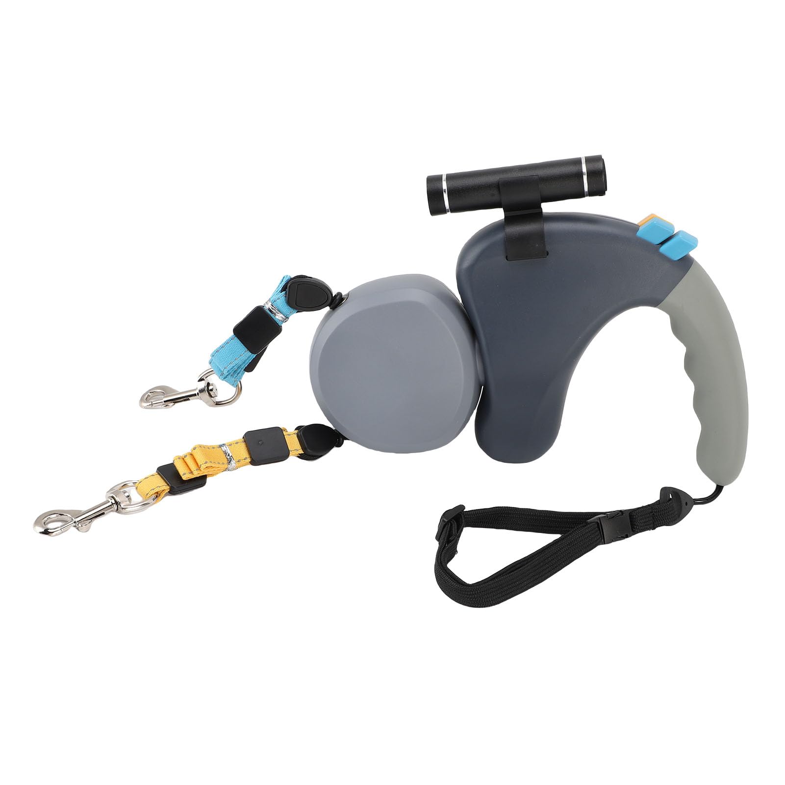 Akozon Laisse Rétractable pour 2 Chiens avec 360° et Lumière LED, Laisse Double Contrôle sans Enchevêtrement pour Chiens de Taille Moyenne/Grande, Poignée Absorbant Les Chocs pour des Promenades