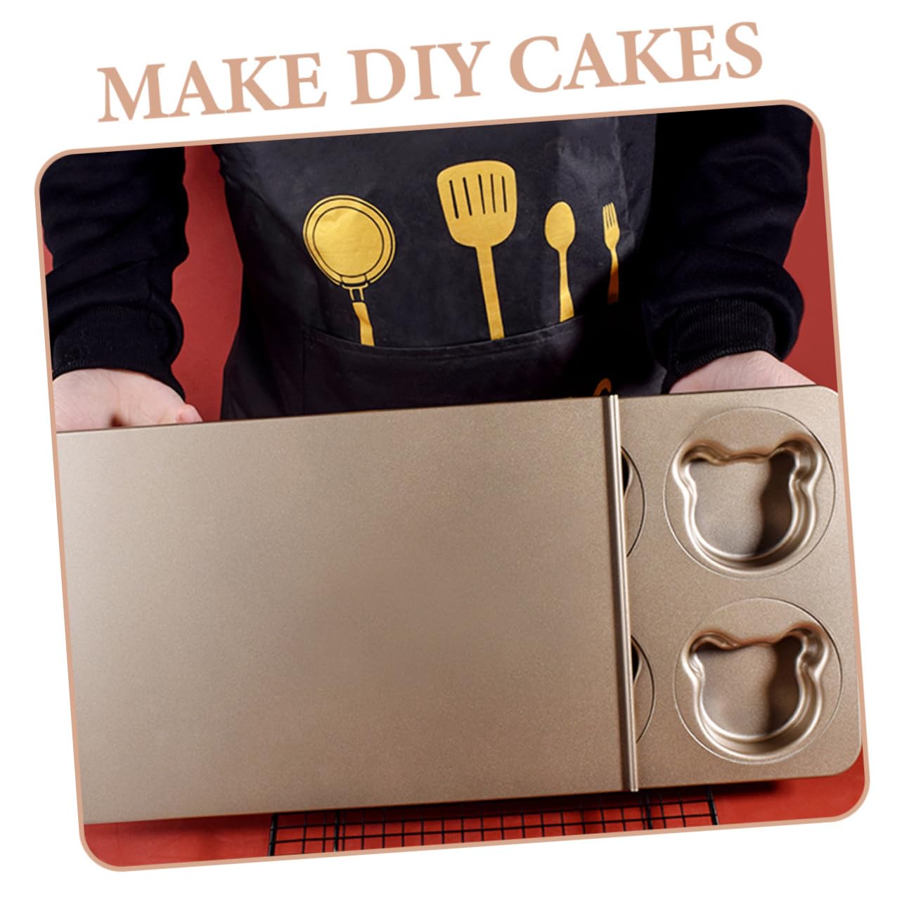 Moule à Gâteau Ours en Acier au Carbone, 1 Set Réutilisable