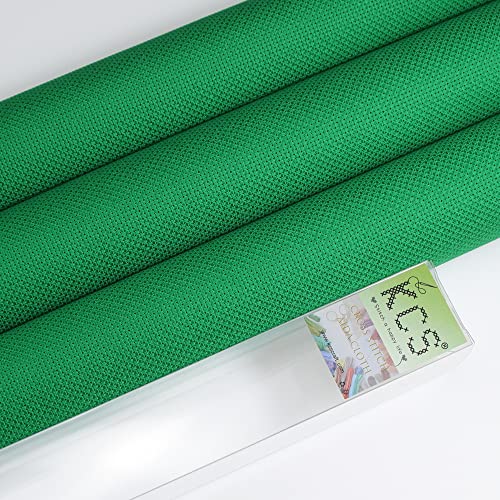 Image of KCS 3 pc of 15 inch x 18 inch Counted Cross Stitch Cotton Aida Cloth Needlework Fabric,14CT,Green