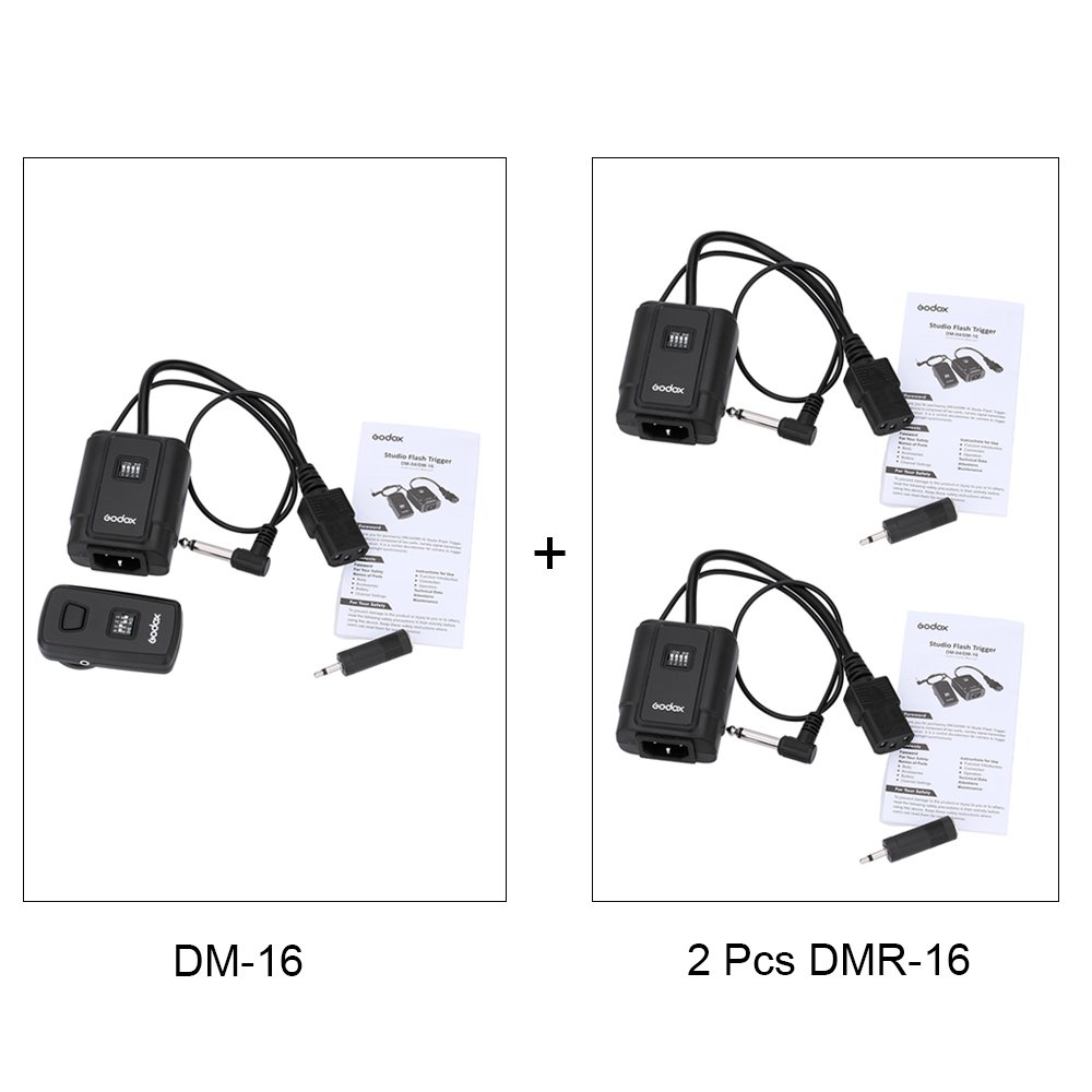 Godox DM-16 16 canaux Studio Flash déclencheur + 2Pcs Godox DMR-16 récepteur déclencheur sans Fil pour Canon Nikon Olympus Pentax
