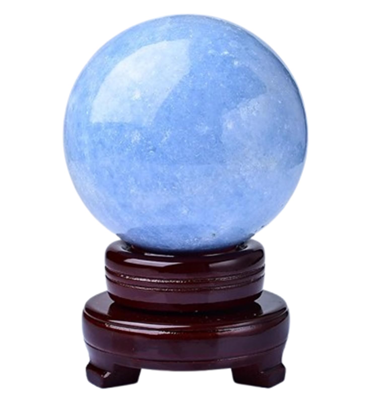 BJXKHFPIV Kyanite Sphere,Premium Blue Crystal Ball with Display Base,Polished Stone Feng Shui Crystal Sphere Decoration for Home & Office Decor,11cm