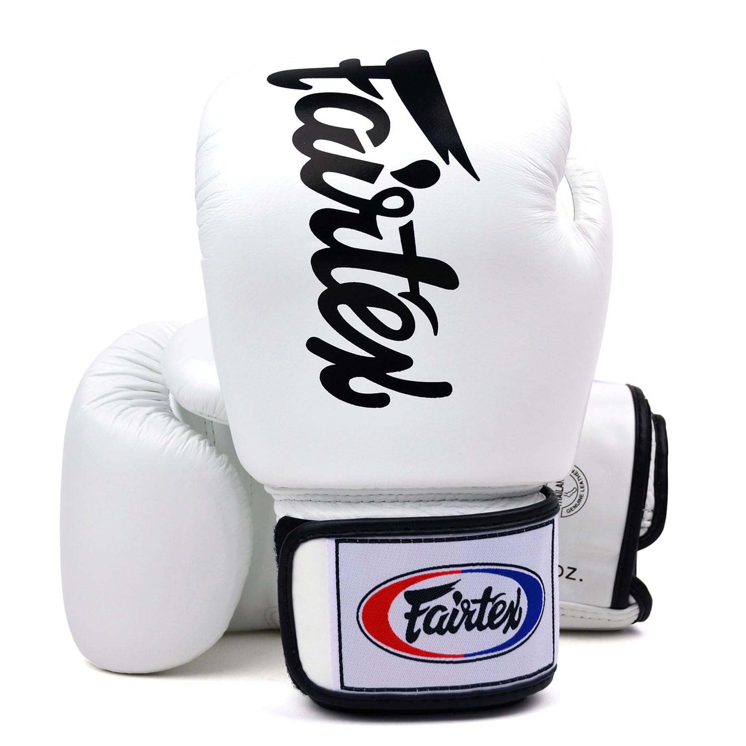 Fairtex BGV19 Deluxe Tight-Fit Boxing Gloves | Premium Leather Gloves For Heavy Hitters (White, 14 oz)