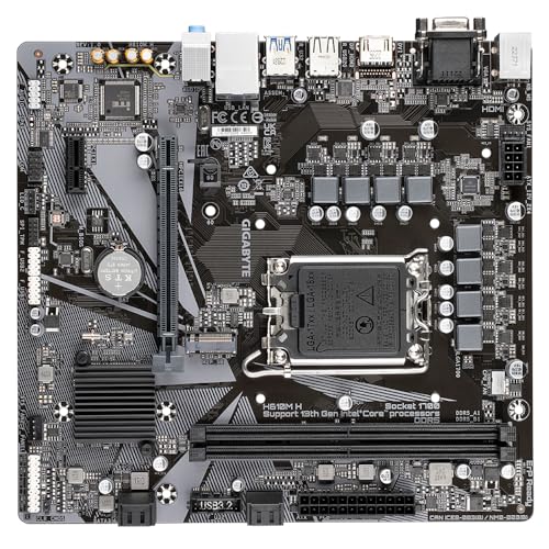 GIGABYTE H610M H Carte Mère Prend en charge les processeurs Intel Core 14e génération VRM numérique hybride 6+1+1 jusqu'à 5600MHz DDR4 OC 1xPCIe 3.0 .2 LAN GbE USB 3.2 Gen 1 Neuf - vue 7
