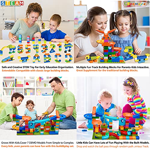 Couomoxa Marble Run Building Blocks Classic Big Blocks Stem Toy Bricks Set Kids Race Track Compatible With All Major Brands 110 Pcs Various Track Models For Boys Girls Toddler Age 3,4,5,6,7,8+ #TOP5