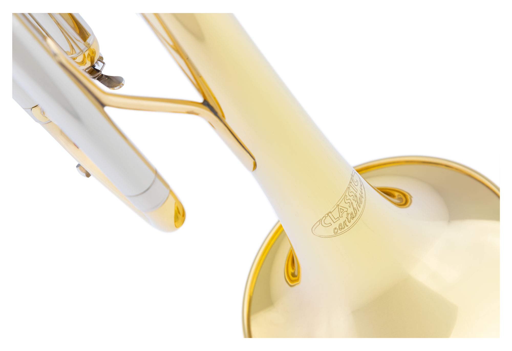 Classic Cantabile TR-40ML Bb-Trompete - Schallbecher: 125 mm - ML-Bohrung: 11,68 mm - Ventile aus Edelstahl - Neusilber-Stimmzug - inkl. Koffer und Mundstück - gold