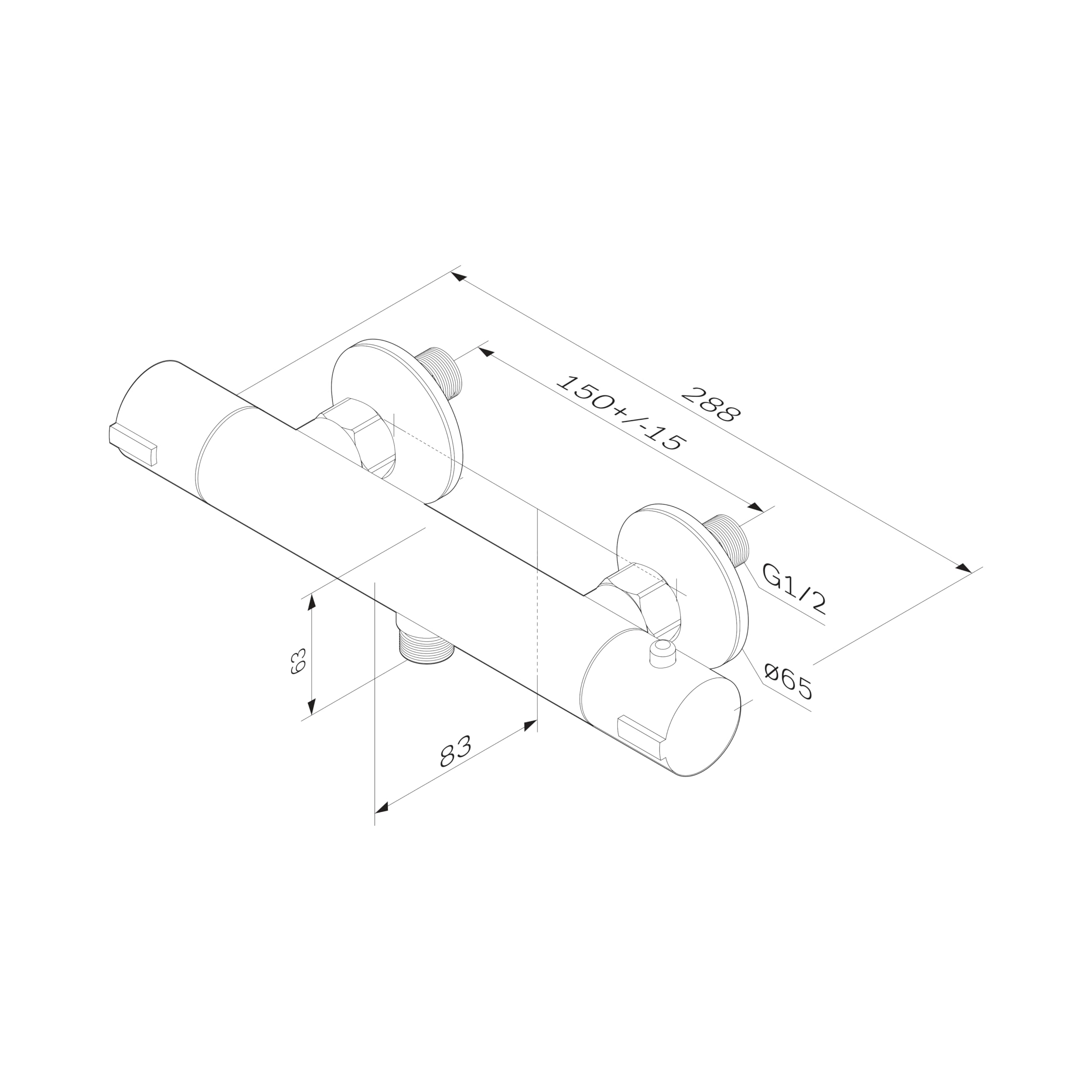 AM.PM Duschthermostat, Brausethermostat Brausearmatur, Thermostat Brausebatterie, Mischbatterie Dusche mit Verbrühschutz bei 38℃, Armatur für Dusche, Chrom, Play F8Y40000