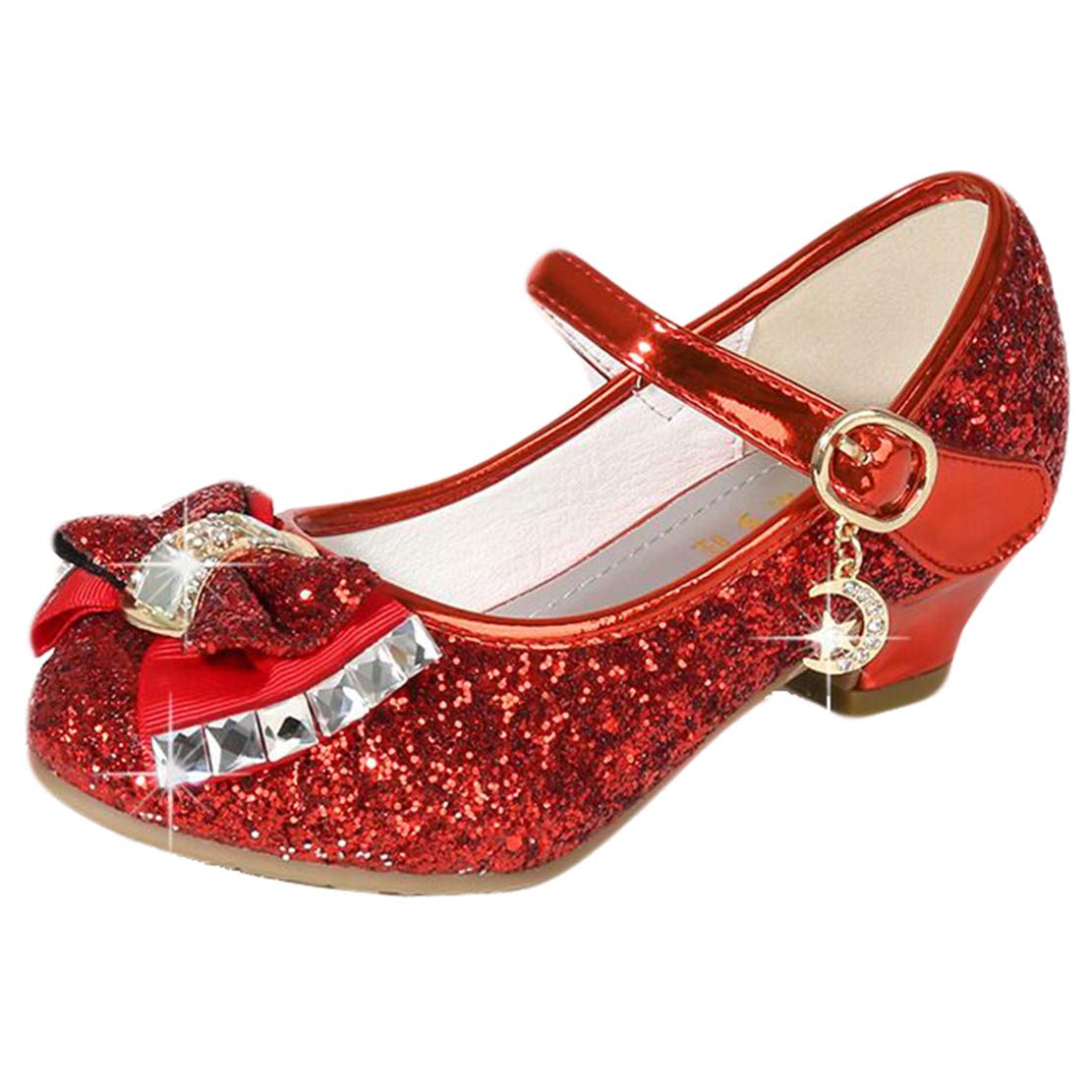 mama stadt Disfraz Princesa Zapatos Zapatillas de Lentejuelas Antideslizante Niñas Zapatos de Tacón Zapatillas de Baile…