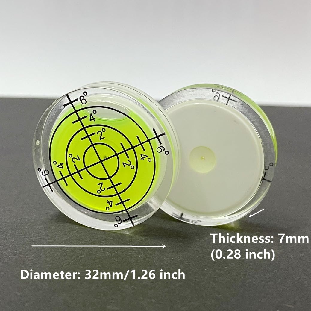 WOYISEPG 4Pcs Magnetic Bubble Spirit Levels – Mini RV Levelers With Magnet Back For Campers, Tripods, Turntables & More