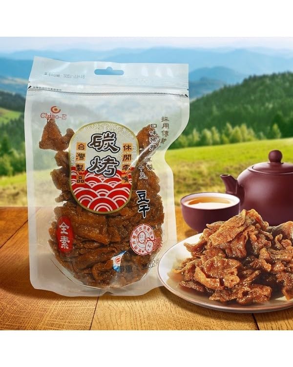 BBQ Dried Tofu Jerky by Chiao-E, Plant Based Vegan Barbecue Sauced Jerky, (Non-GMO, Vegan) 12.4 oz