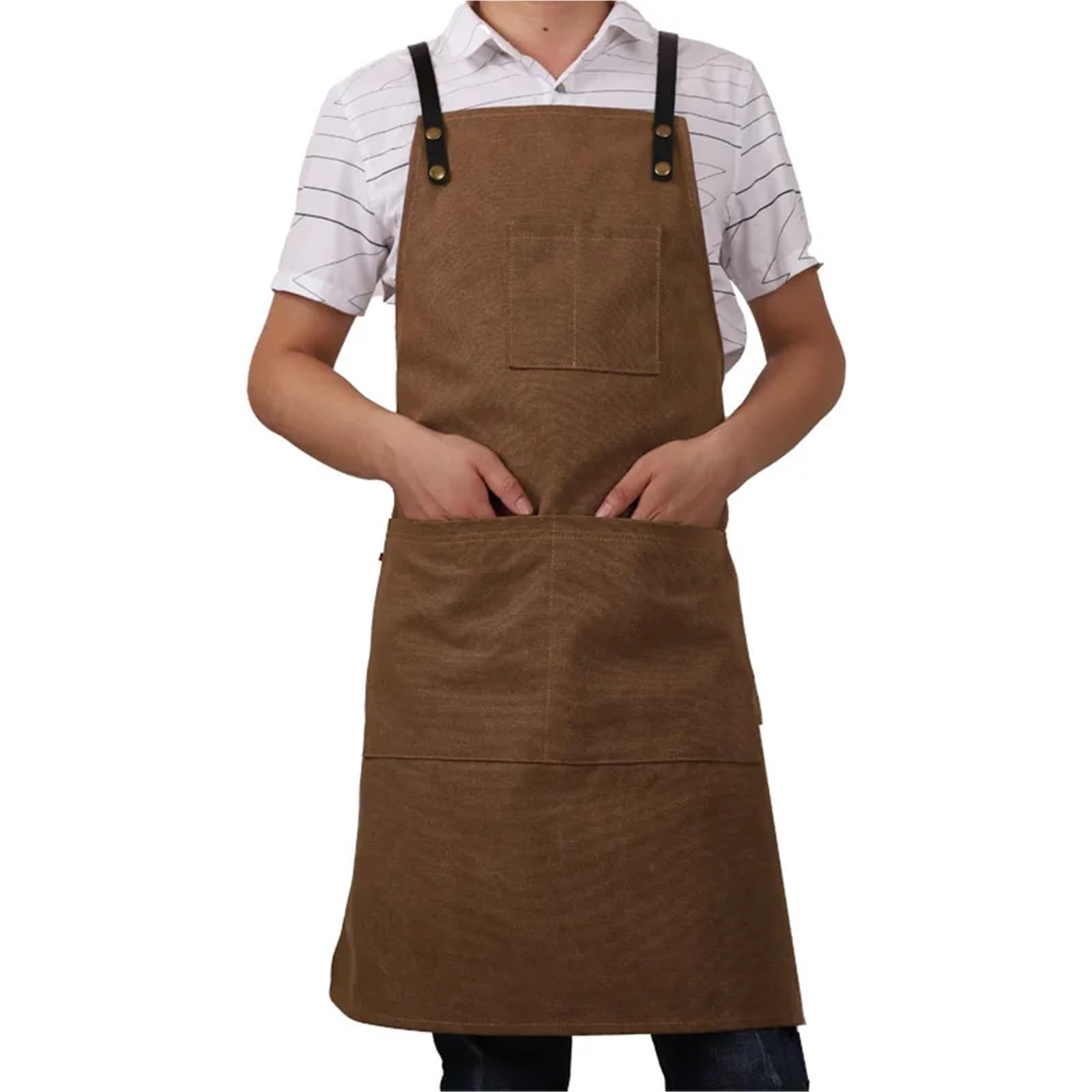 Grembiule Lavoro Pesante Grembiule da cuoco in pelle e tela for uomo, barbiere, ristorante, economico