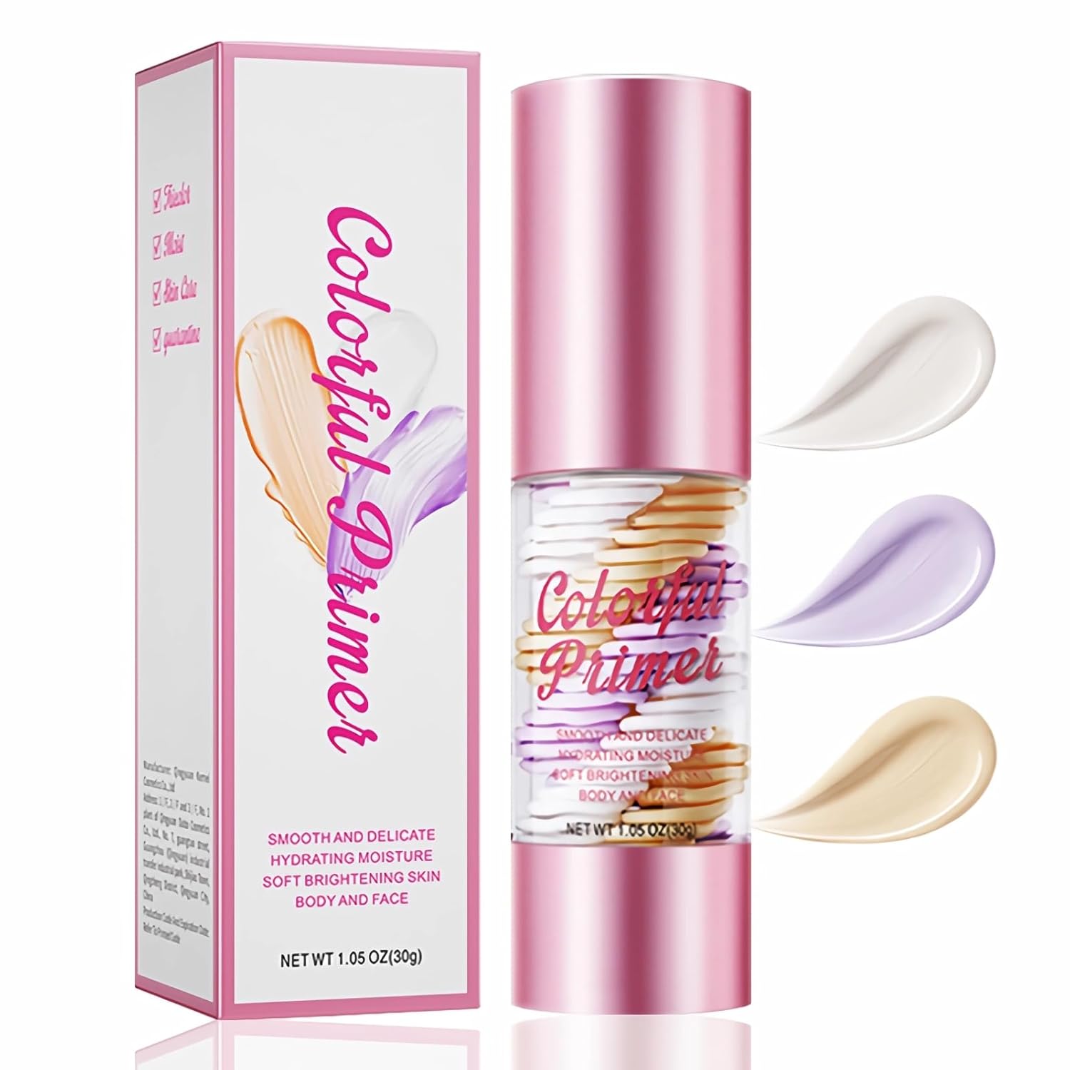 Hydrating Makeup Primer For Face, 3 In 1 Face Primer Transparent Makeup Base Isolation Cream, Long Lasting Smoothing Moisturizing Oil Free Natural Sheer Effect