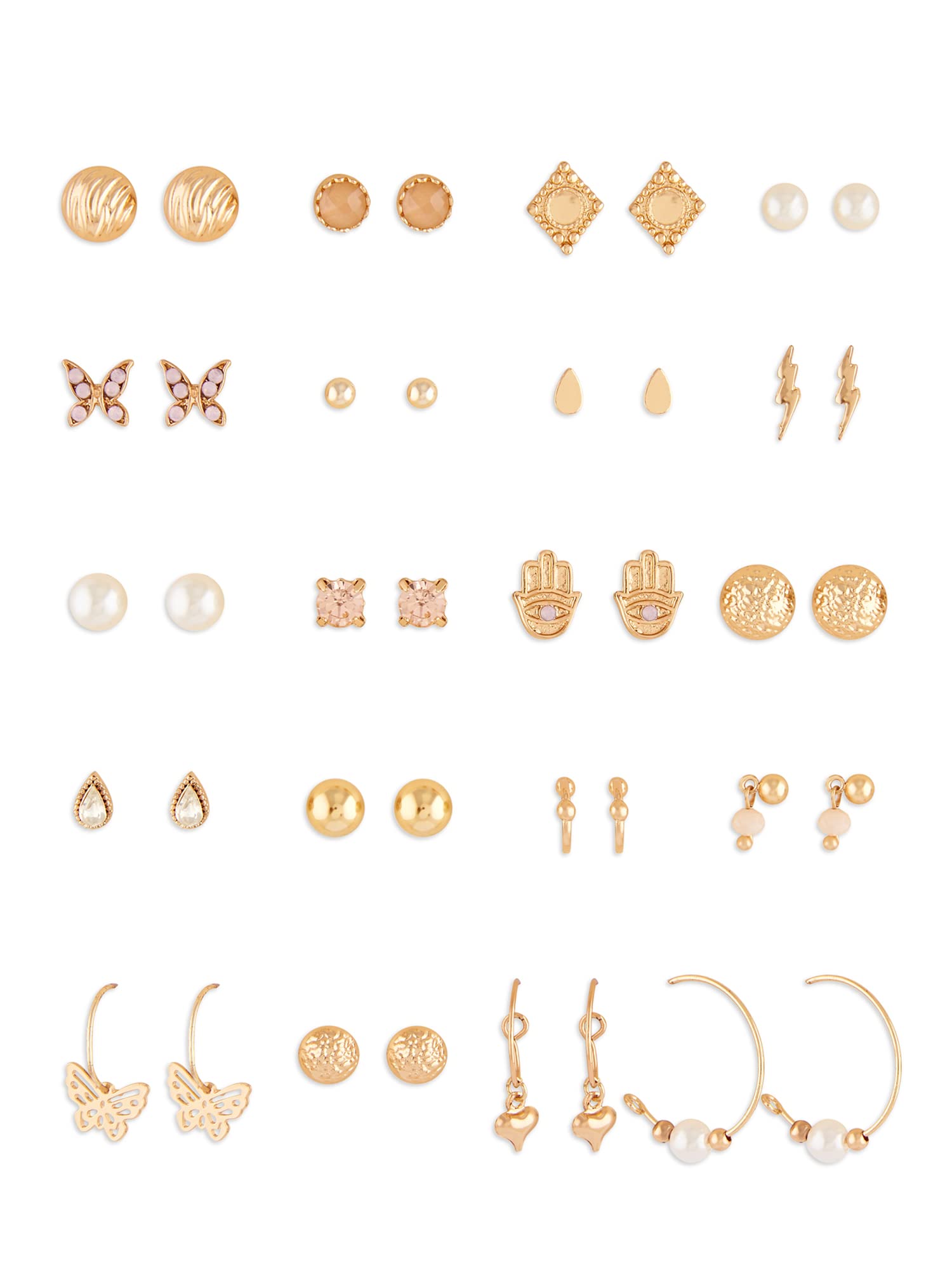 See full amazon price history chart for Zaveri Pearls Set of 20 Gold Tone Classy Contemporary Studs & Hoop Earrings For Women-ZPFK14569 Zaveri Pearls Set of 20 Gold Tone Classy Contemporary Studs & Hoop Earrings For Women-ZPFK14569 (B0BCG2FCRC) Amazon Price History, Amazon Price Tracker