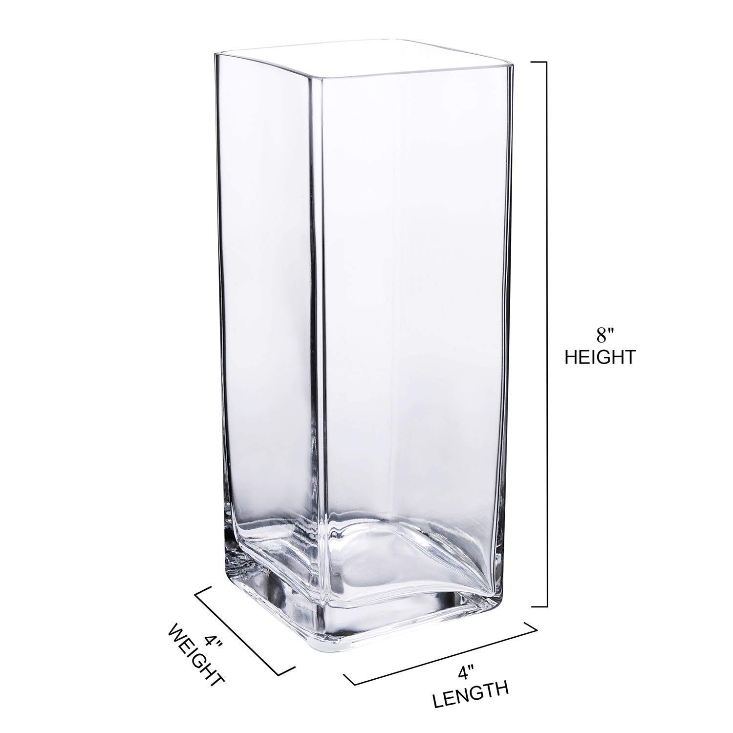Buy CRAFTFRY Transparent Multipurpose Glass Tall Square Vase for
