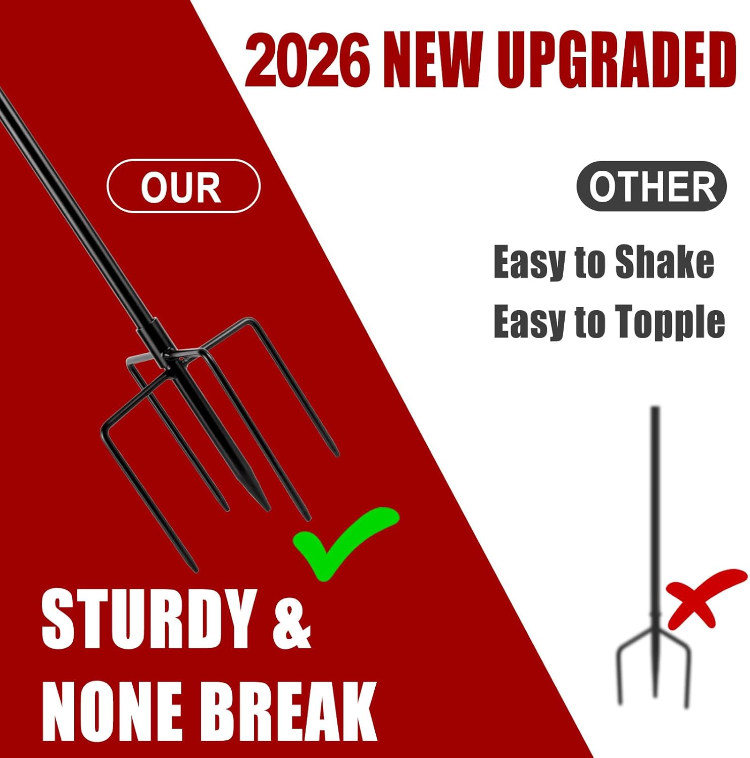 6 Packs Metal Garden Torches for Outside, 16oz Outdoor Metal Torch, Citronella Torches Lighting with 5-Prong Grounded Stake for Garden Patio Pathway (6 Packs Metal Torch Set)