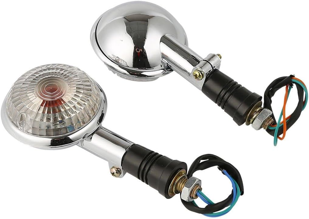 Motorcycle Turn Signals 12V, 2 Wires, Halogen Turn LampBulb for Yamaha V-MAX1200 V-star XVS400 XVS650 XVS1100 Virago Road Star1600 1700 XV1600 XV1700 (Clear)