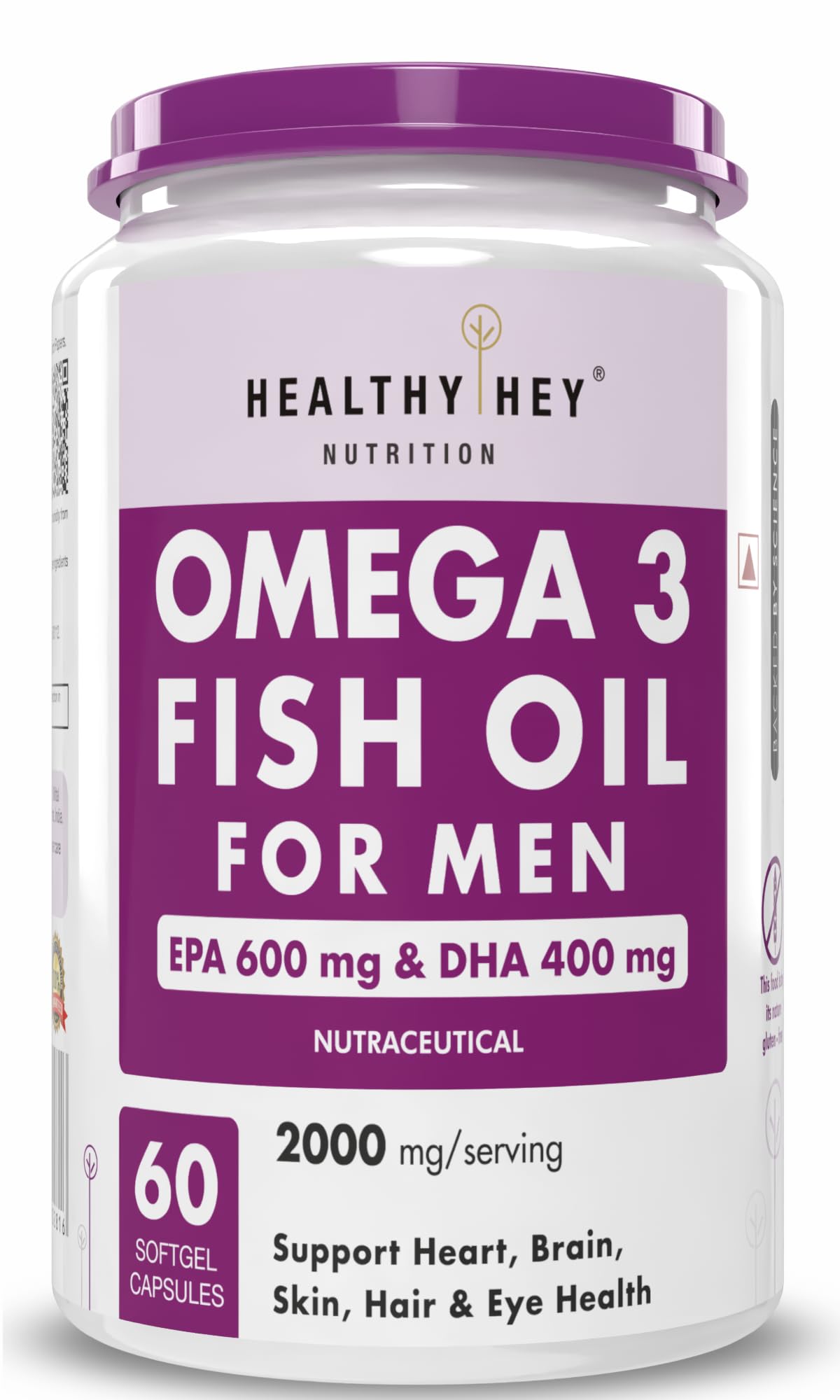 See full amazon price history chart for HealthyHey Nutrition Omega 3 Fish Oil for Men - 2000 Mg/serving - 60 Softgel Capsules (600 EPA & 400 DHA) HealthyHey Nutrition Omega 3 Fish Oil for Men - 2000 Mg/serving - 60 Softgel Capsules (600 EPA & 400 DHA) (B0CRVJJK94) Amazon Price History, Amazon Price Tracker