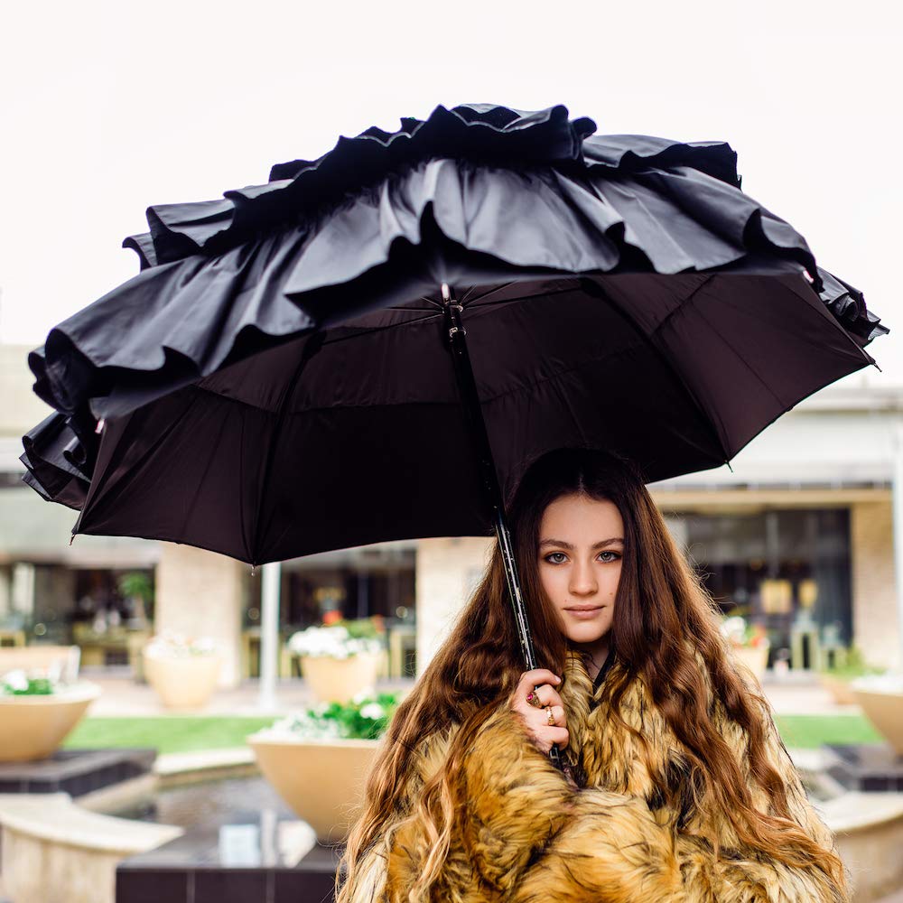 小物 GUY DE JEAN UMBRELLA Guy de Jean Paris | Black Umbrella + Parasol | Large for Sun