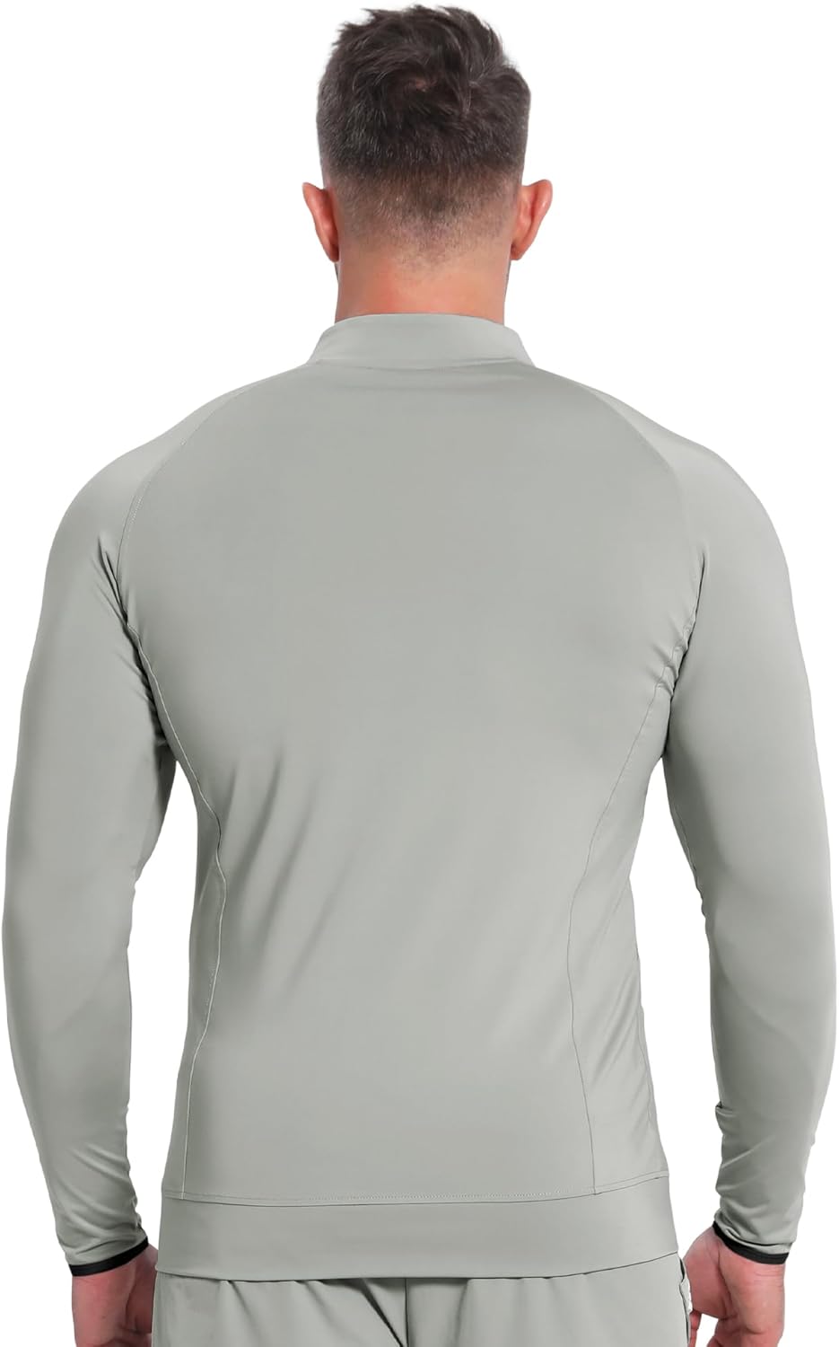 BROKIG Mens Dualzip Lightweight Muscle Quarter Zip Long Sleeve Shirts Workout Running Gym Athletic Slim Fit 1/4 Zip Jackets - Image 4