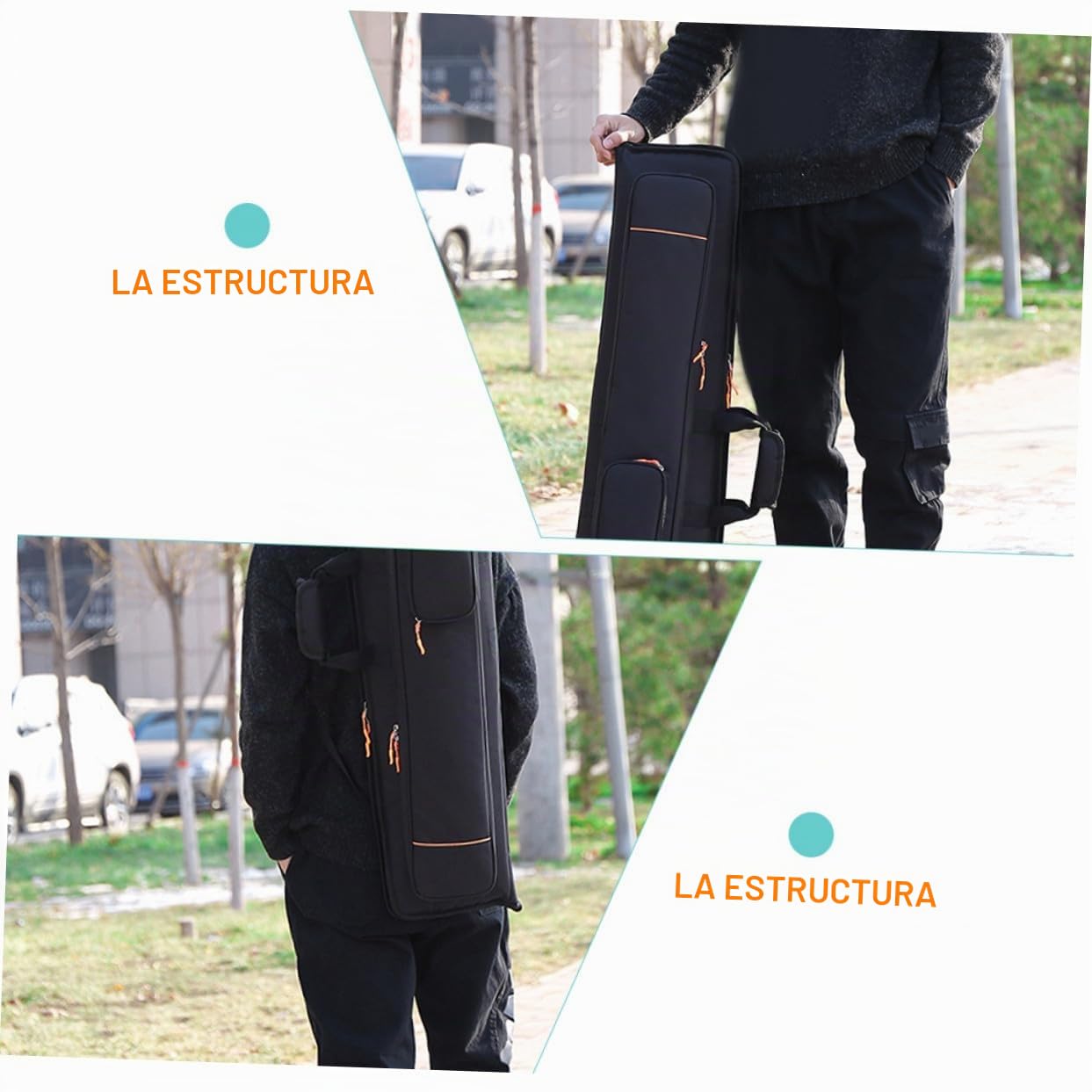 FRCOLOR Bolsa para Trombón de Gran Capacidad en Tela Oxford Negra Diseño Creativo, Protección Acolchada y Fácil de Transportar para Músicos