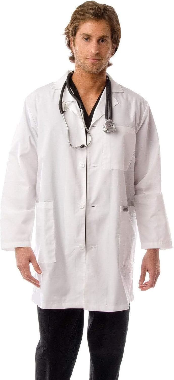 Dress A Med Multi-Pocket Long Lab Coat Medical Uniform