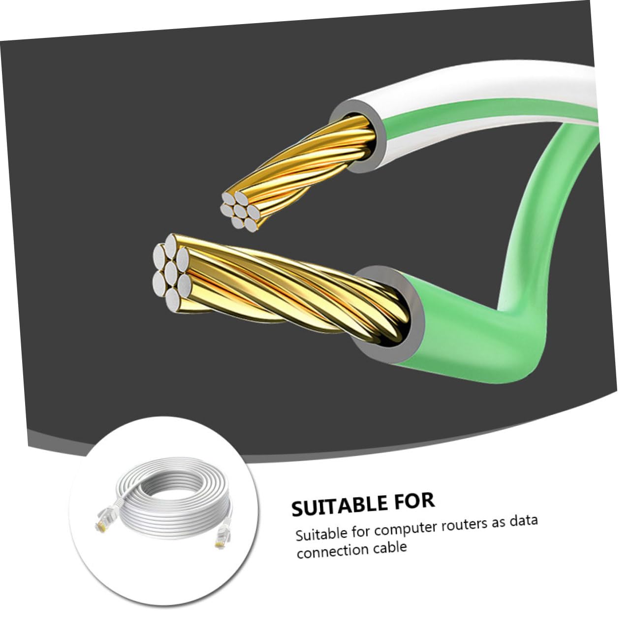 Mikikit Cavo Ethernet Cat 5e Gigabit Bianco per Computer e Router