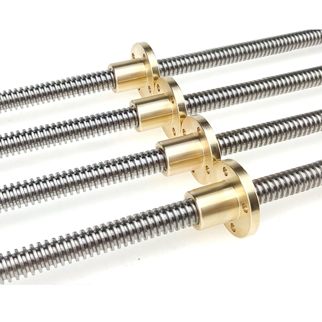 Gewindestange, Trapezgewindespindel, 3D-Druckerteile T16-Gewindespindel, 100 150 200 250 300 350 400 450 500 600 1000 mm Teilung 4 mm Steigung 10 mm Trapezgewindespindel mit Kupfermutter, 1