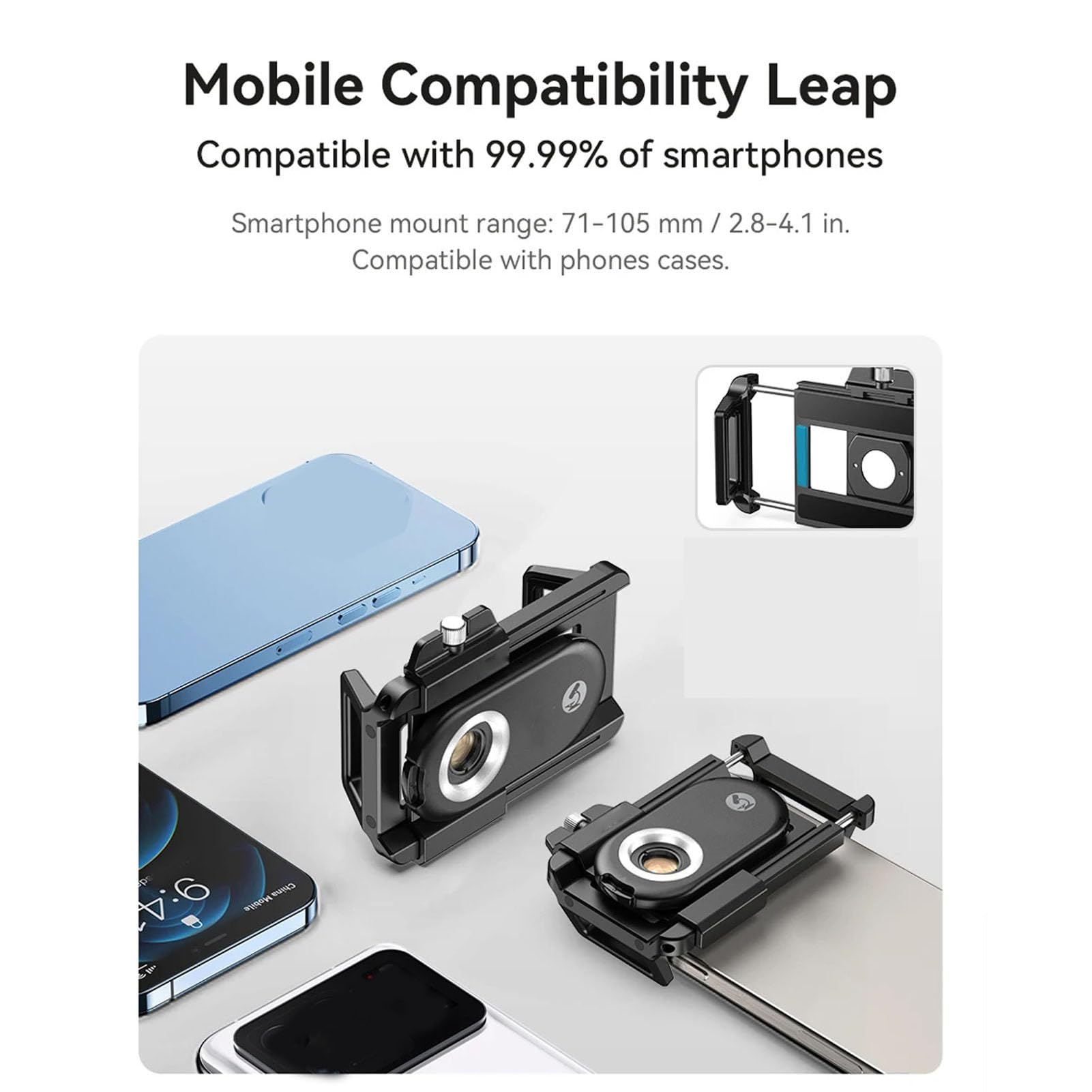 Lente de Microscopio para Teléfono, Micro Lente para Teléfono Nano Zoom para Android para Teléfono iOS con Filtro CPL Luz LED, Mini Microscopio Digital de Bolsillo, Accesorios