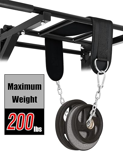 Miniatura 5 de Seektop Cinturón de inmersión con cadena para levantamiento de pesas, cinturón de neopreno para entrenamiento de gimnasio, dominadas, crossfit,