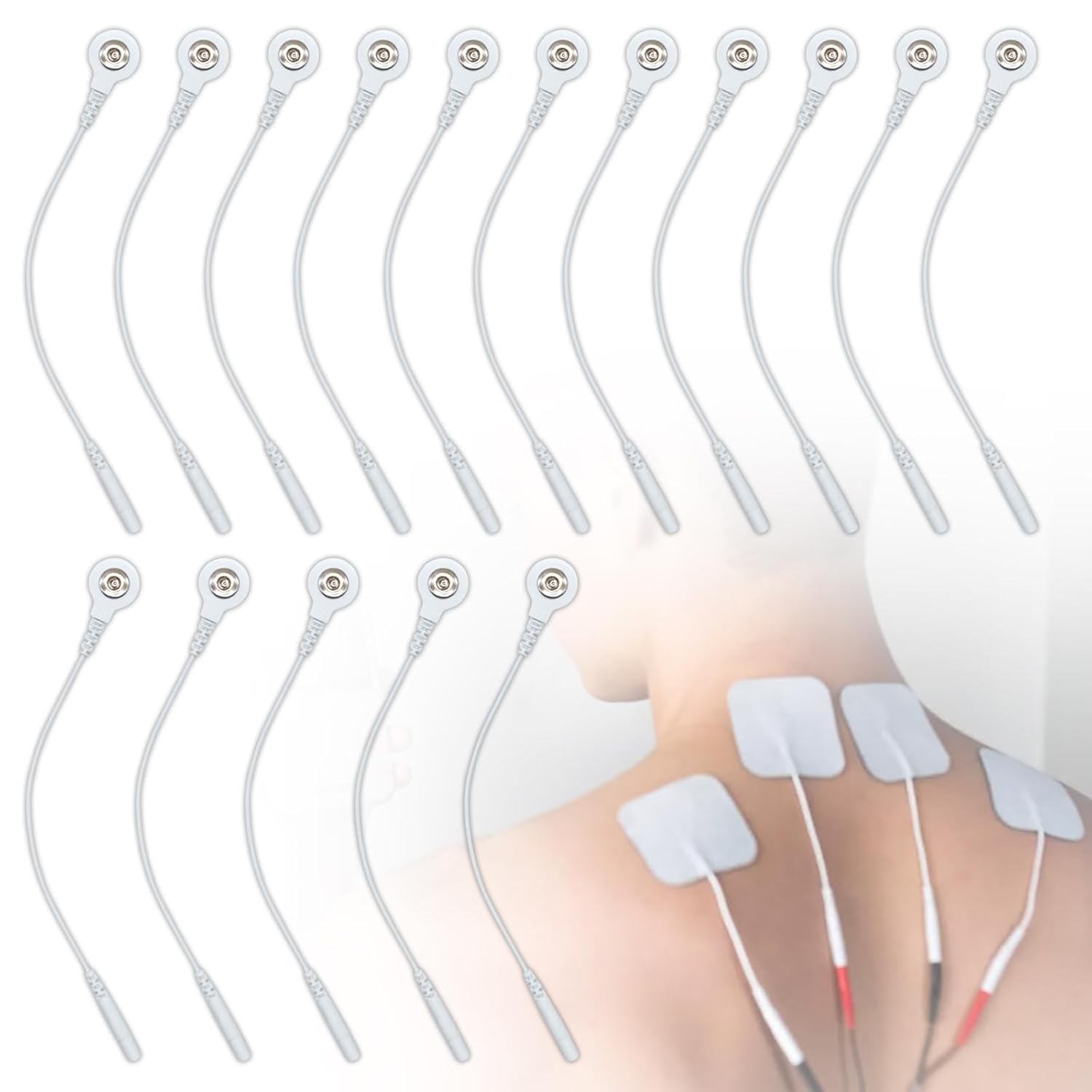 8 Pcs Electrode Lead Wire Adapters, Convert 2mm Pin to 3.5mm Snap - Compatible with TENS EMS Units (8)