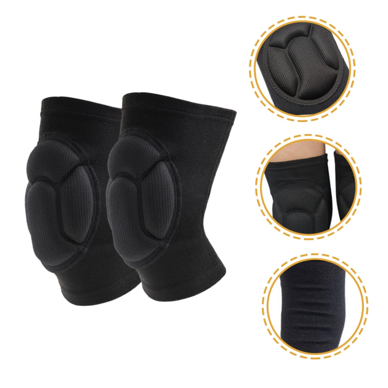 Yardwe 3 Pairs Knee Pads for Roller Skating Dance Pads Braces Comfortable and Elastic for Sports