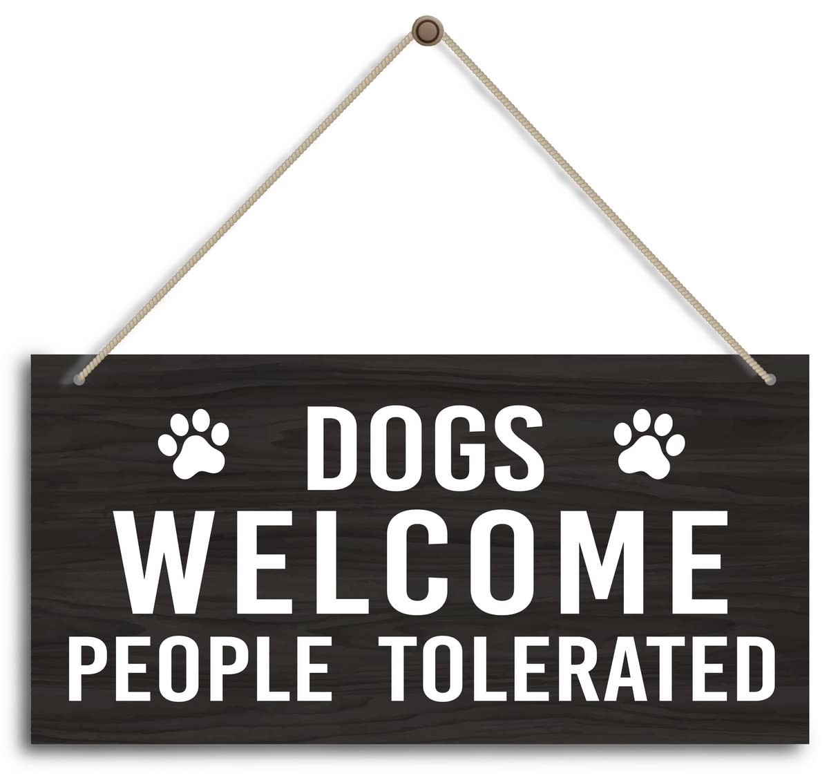 Dog Wall Art Sign Decor, Dogs Welcome People Tolerated, Dog Welcome Sign for Font Door Outside Decor Dog Hanging Wood Wall Art Sign Home Decoration, Housewarming Gifts for Dog Mom Dad Owner Lover