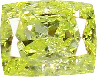Corte de almofada de clareza SI2 certificada pelo ar 0,26 ct (4 x 3 mm) Fancy Greenish Yellow Diamond Loose Stone