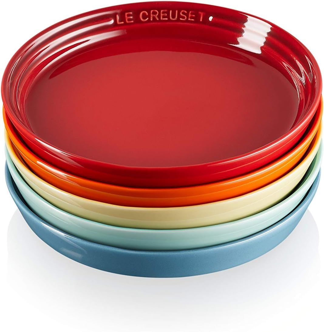 Amazon.co.jp: Le Creuset Neo Round Plate Set 22 cm Rainbow 5-Piece