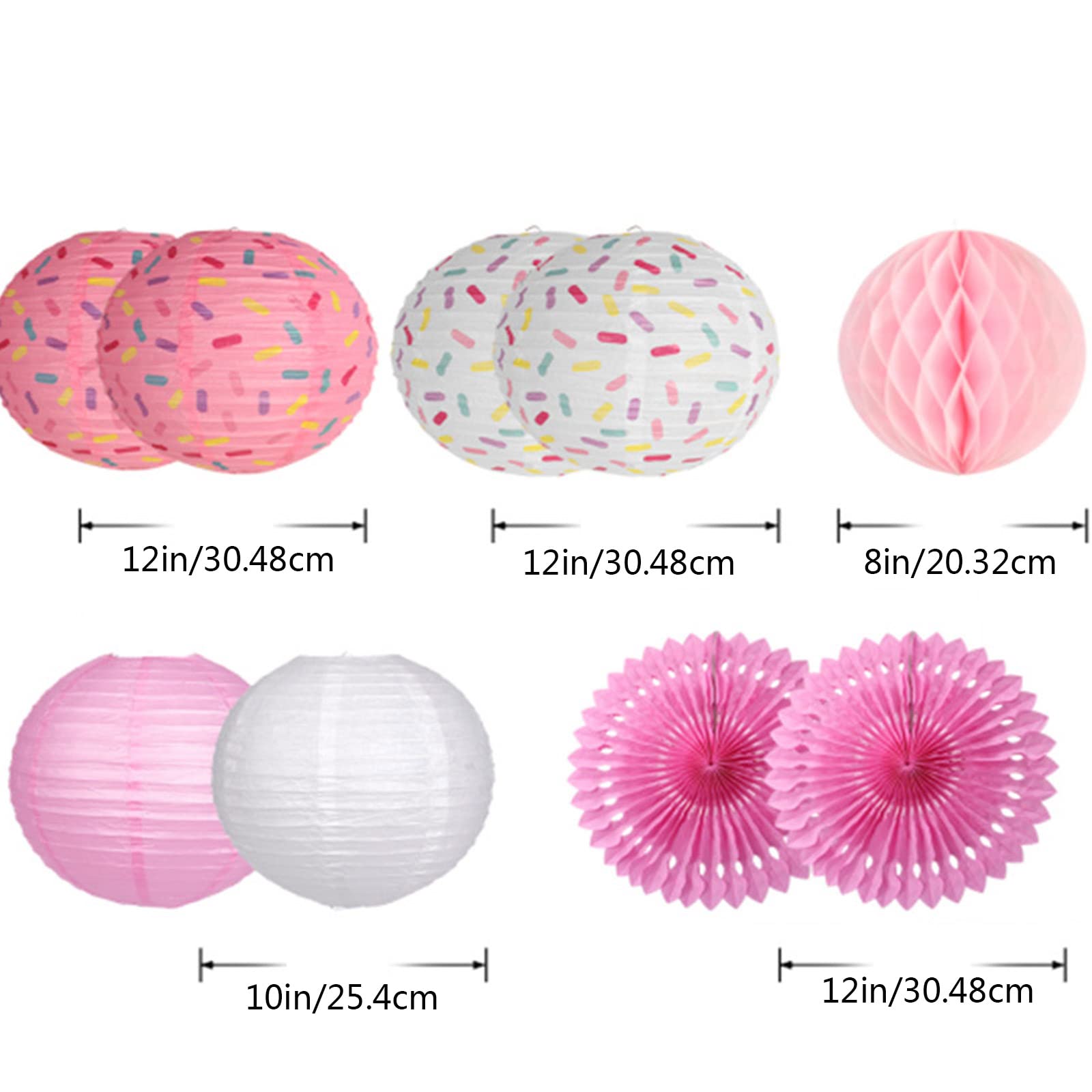 Set Di 8 Ventagli Di Carta Da Appendere – Decorazione Fai-da-te Per Feste, Matrimoni, Compleanni E Eventi A Tema, 40,6 E 30,4 Cm - 4