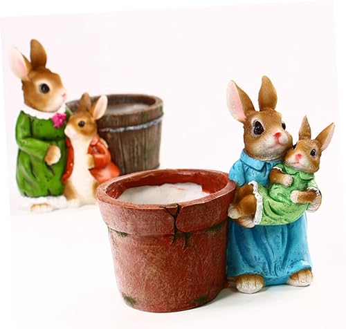 Miniatura 5 de GANAZONO 3 Pcs Pot for Plants Indoor Cartoon Rabbit Succulent Planter Animal Planter Bunny Succulent Planter Succulent Plants Container Rabbit with