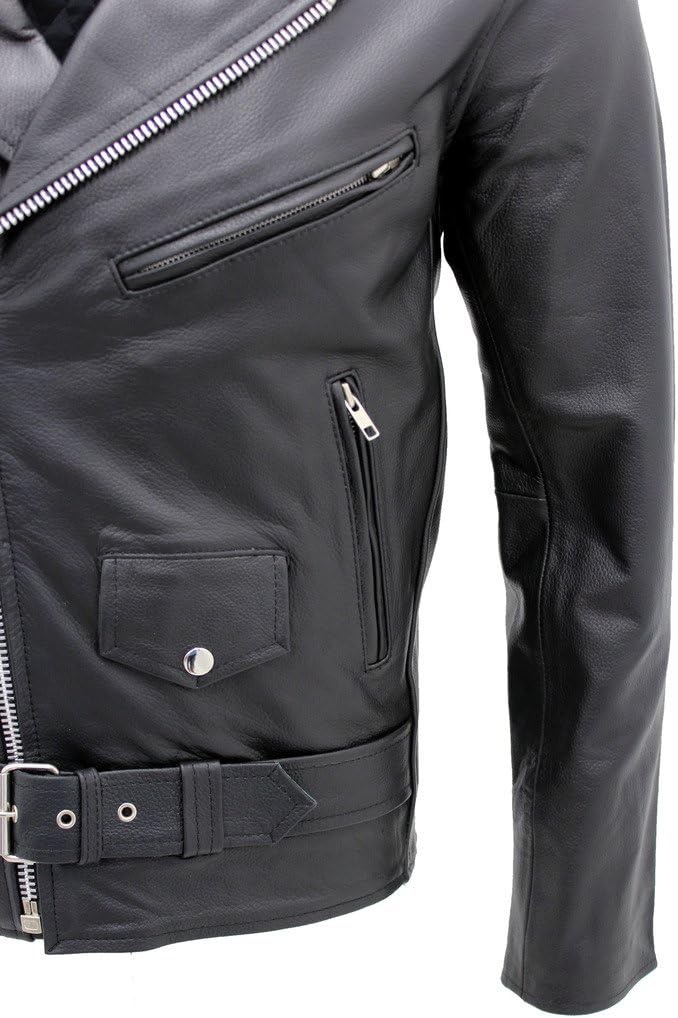 Men's Stylish Brando Casual Black Leather Biker Jacket