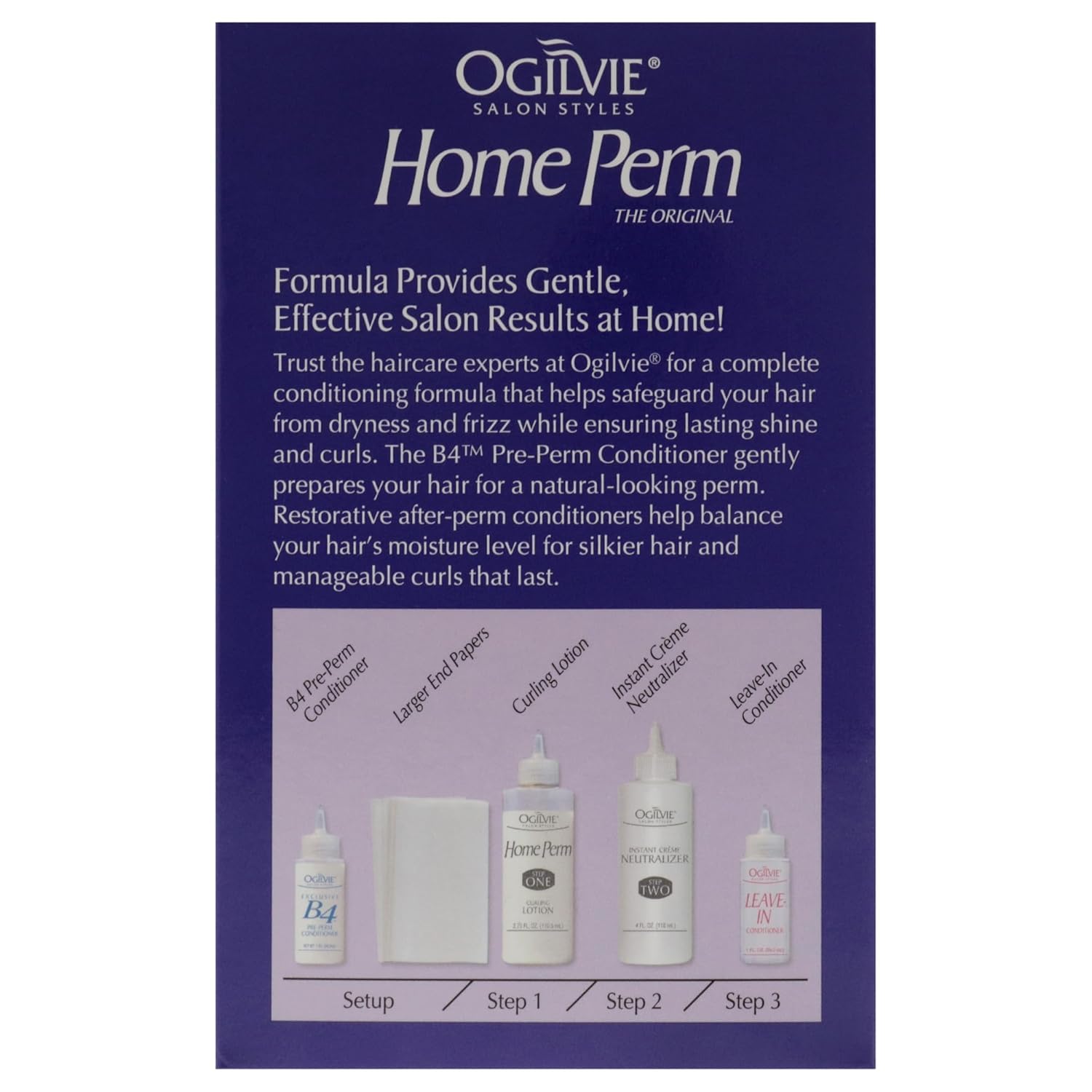 Ogilvie Kit de permanente The Original Home Perm - Pour cheveux colorés - Boucles et ondulations de longue durée