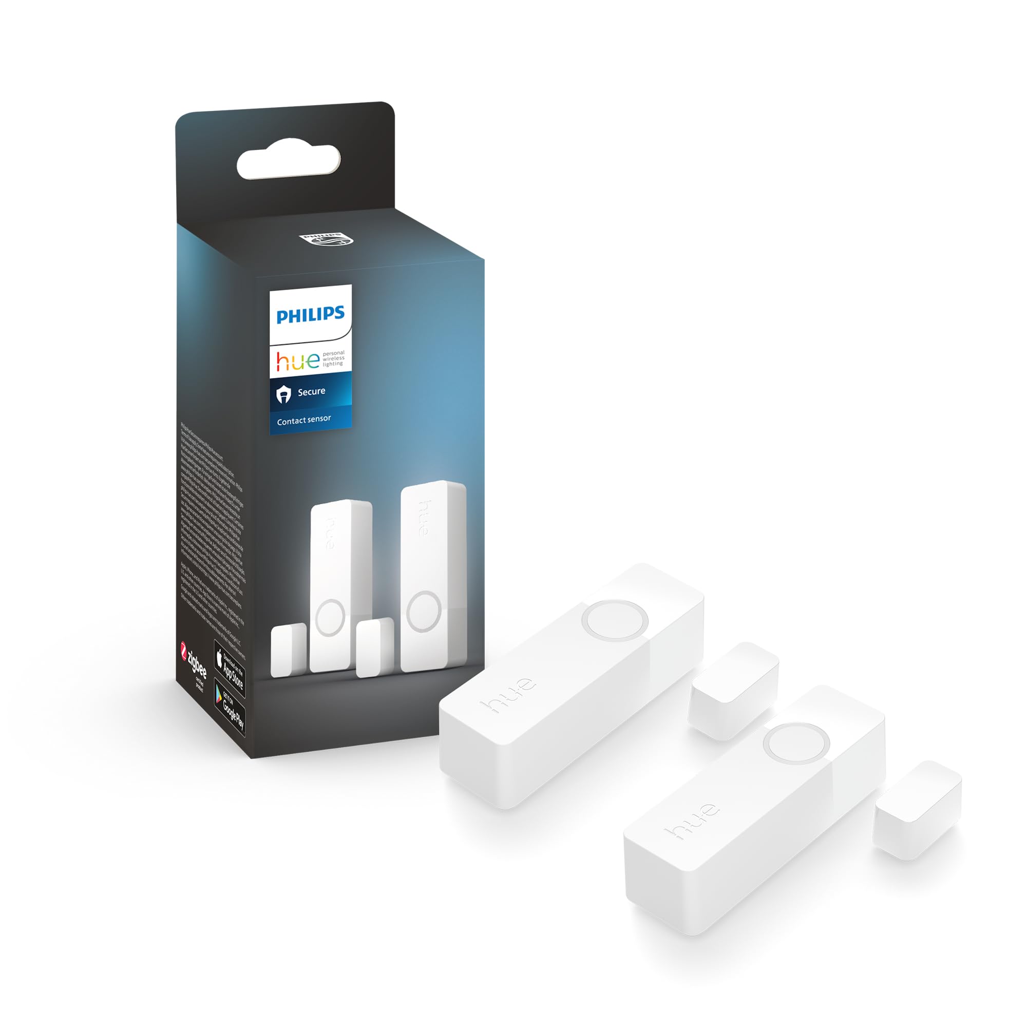 Philips Hue Philips Hue Secure, Sensori di Contatto, 2 Pezzi, Installazione Wireless, Batteria Lunga Durata, Montaggio Facile, Bianco