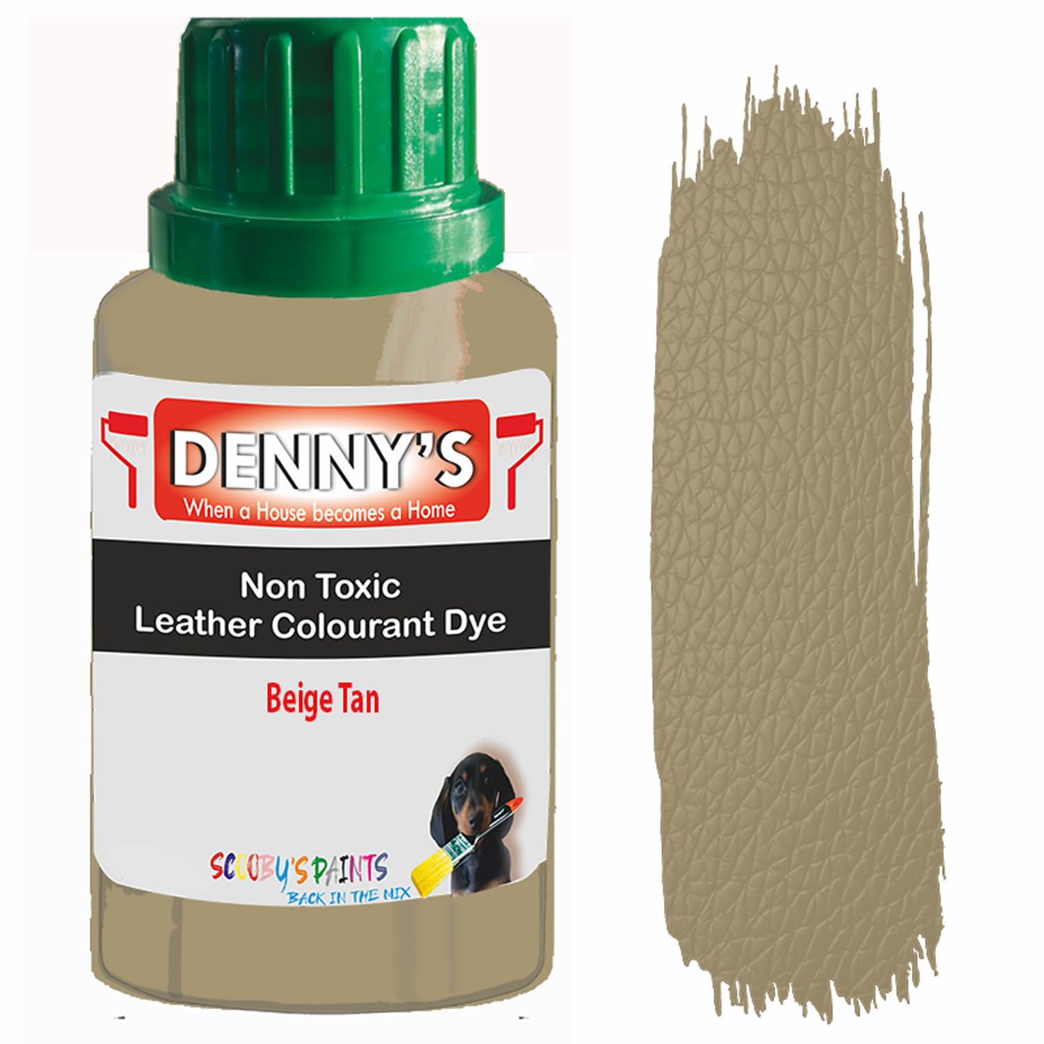 All in One Leather Colourant Self Seal Leather Dye Repair Paint for Furniture, Sofas, Car Seats (Beige Tan, 100ml Bottle)
