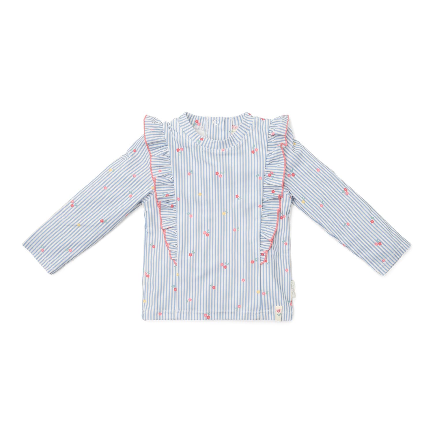 Little Dutch CL25038322 Schwimmshirt mit Rüschen Langarm - Sunny Flowers blau (Gr. 74/80)