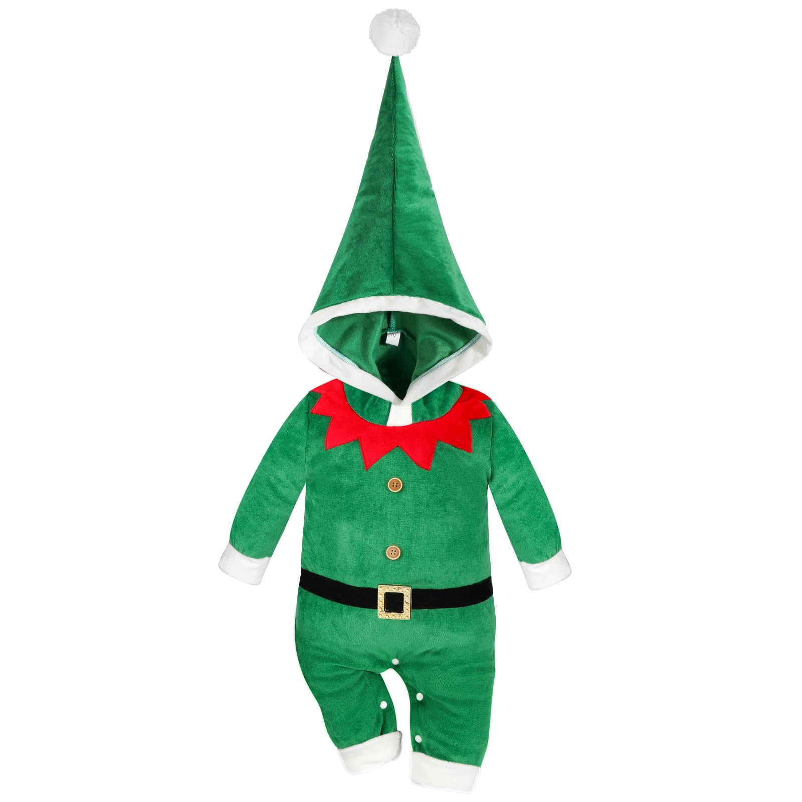 Hifot Pagliaccetto Neonato per Natale, Bambino Ragazze Ragazzi My First Christmas Costume Babbo Natale Bambino 0-18 Mesi Regalo Natale
