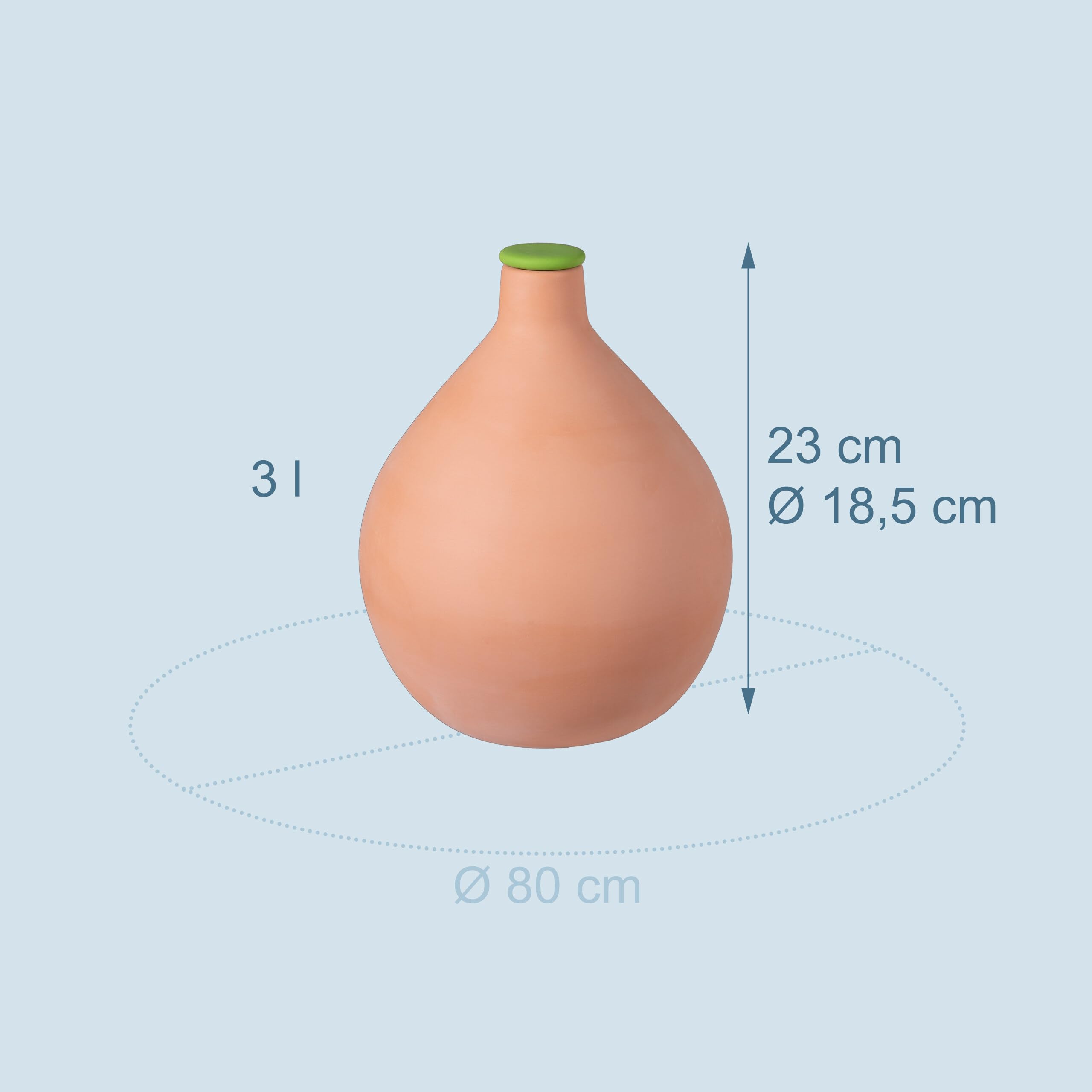 Relaxdays Olla in Terracotta, irrigazione radicale e aiuola rialzata, 3 l, Misura 18.5x18.5x23 cm