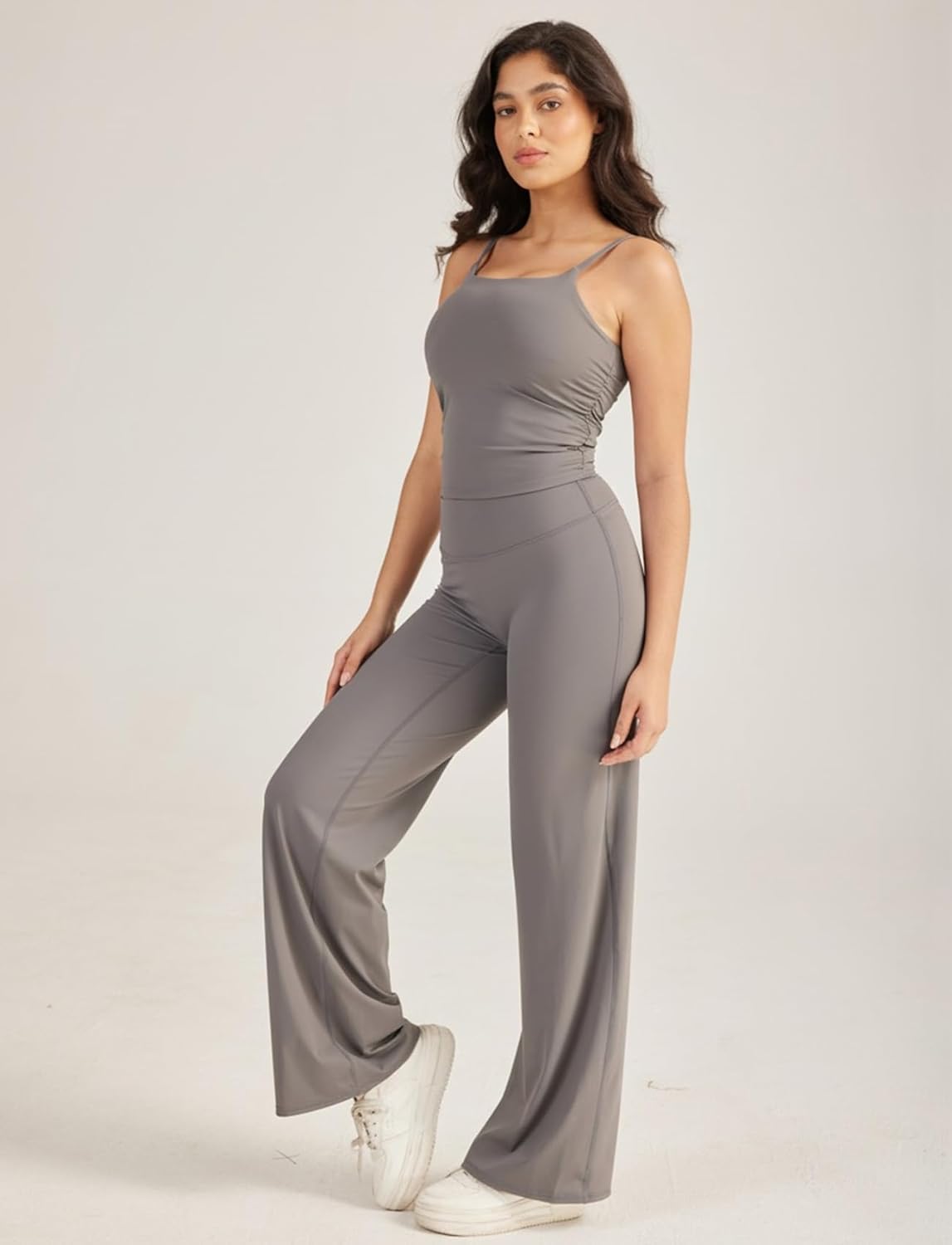 Straight Leg Yoga Pants for Women Wide Leg High Waist Stretch Soft Flared Workout Leggings - Image 3