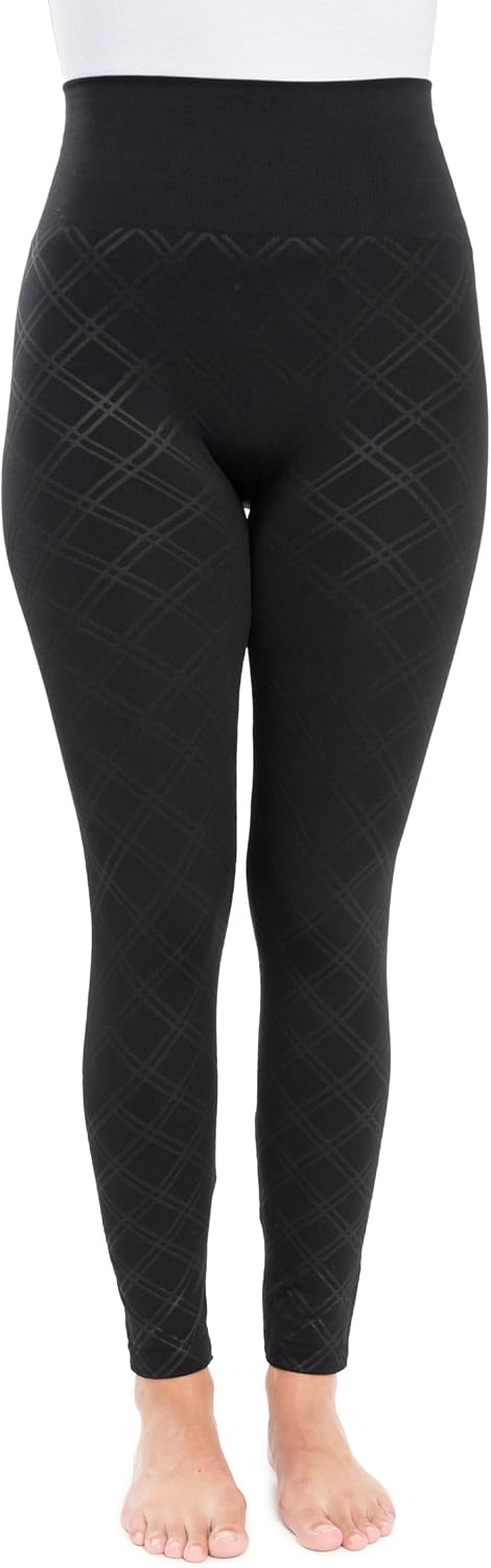 MUK LUKS Women's 4" High Waisted Fleece Lined Leggings