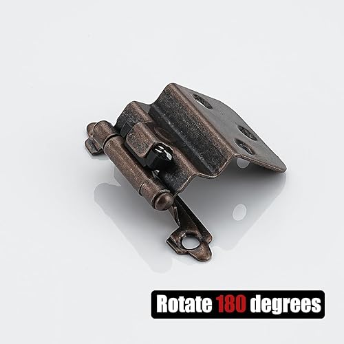 Miniatura 7 de JQK CH201-ORB-P50 - Bisagras para puerta de gabinete de 38 pulgadas, bronce aceitado, paquete de 50 unidades, 25 pares de bisagras de cierre