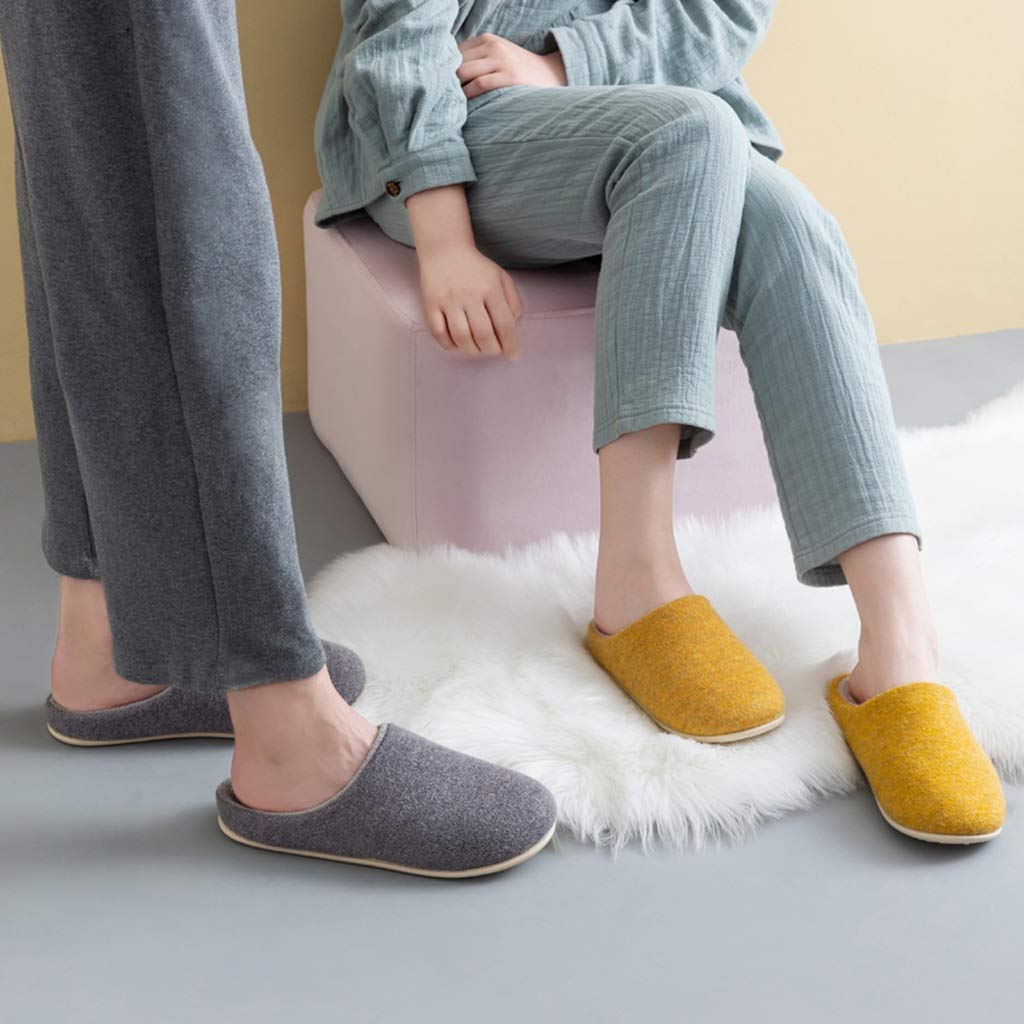 Suave Slippers Piso de Madera de algodón Zapatillas otoño e Invierno Baotou Zapatos de algodón de niños Zapatillas Hombres de PVC Tejido de Punto Slippers (Color : A, Size : 43-44)