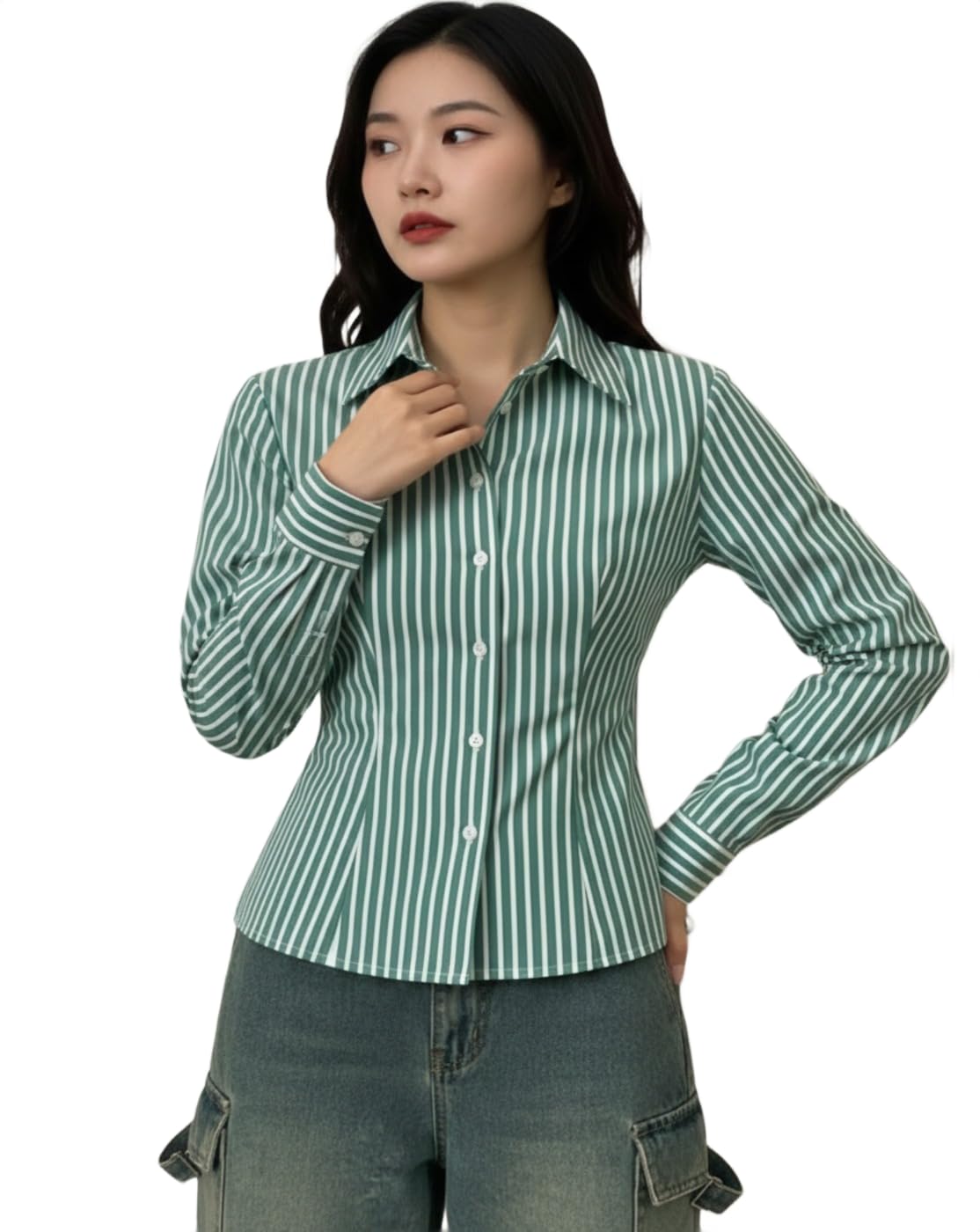 | Striped Formal Shirt| Corset Shirt|Fitted Shirt|2565-image-24