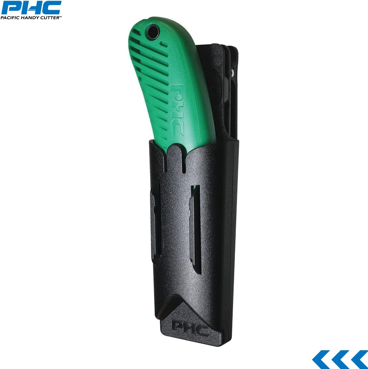 Pacific Handy Cutter S4SR Self-Retracting Safety Cutter with Fixed Metal Guard, Bladeless Tape Splitter, Steel Guard for Safety and Damage Protection, for Warehouse and In-Store Cutting, green
