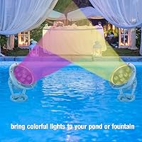 Vista 9 de Led Underwater Light RGB Outdoor Fountain Spotlight Color Changing Bright Durable Stainless Steel 3W 9W 12W 15W 18W 24W for Aquarium Ponds (3W)